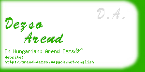 dezso arend business card